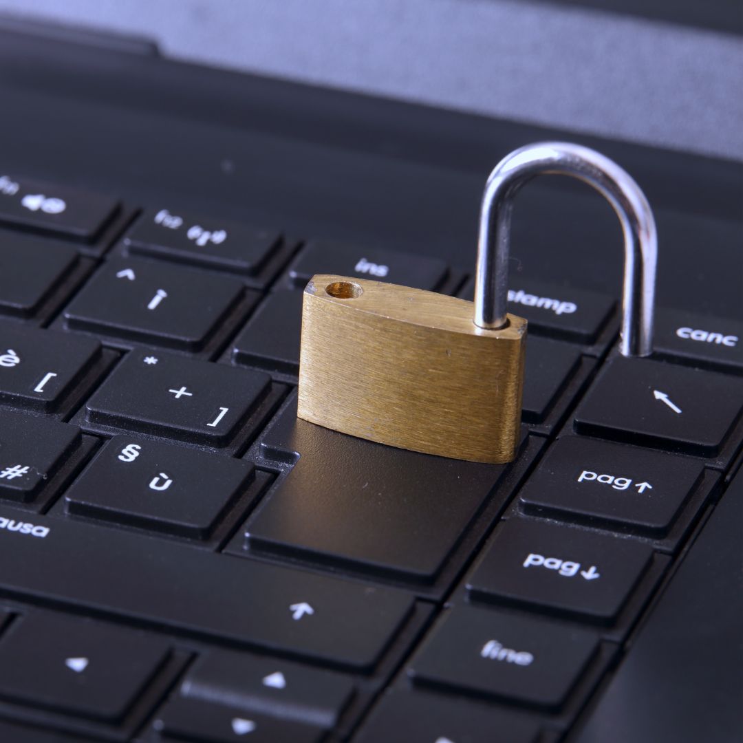 keyboard with a lock on it
