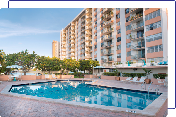 A condo with a pool