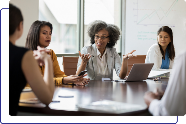 A board of directors having a discussion